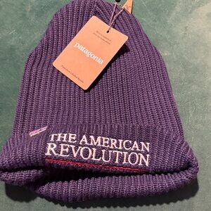 Patagonia navy Knit Beanie with 'The American Revolution' Embroidery+ Ken Burns
